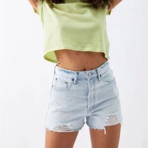 PacSun Light Blue Ultra High Waisted Vintage Denim Shorts